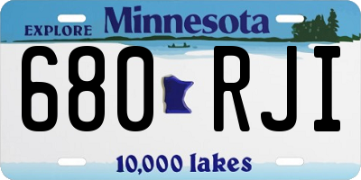 MN license plate 680RJI