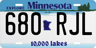 MN license plate 680RJL