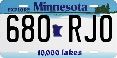 MN license plate 680RJO