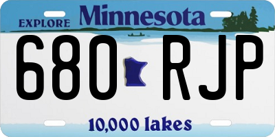 MN license plate 680RJP