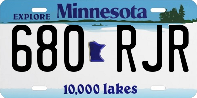 MN license plate 680RJR