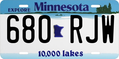 MN license plate 680RJW