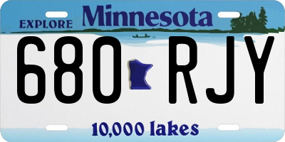 MN license plate 680RJY