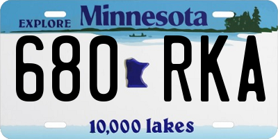 MN license plate 680RKA