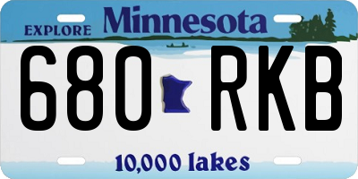 MN license plate 680RKB