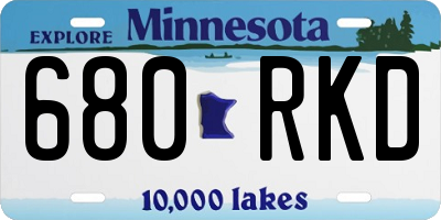 MN license plate 680RKD