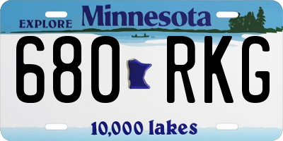 MN license plate 680RKG