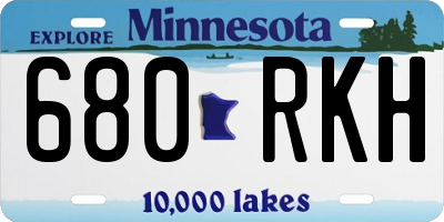 MN license plate 680RKH