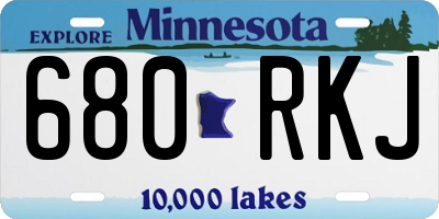 MN license plate 680RKJ