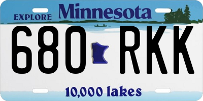 MN license plate 680RKK