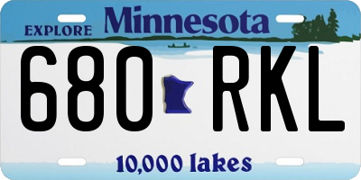 MN license plate 680RKL