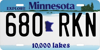 MN license plate 680RKN