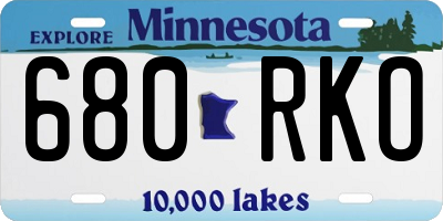 MN license plate 680RKO