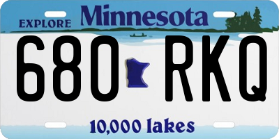 MN license plate 680RKQ