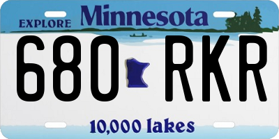 MN license plate 680RKR