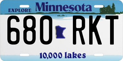 MN license plate 680RKT