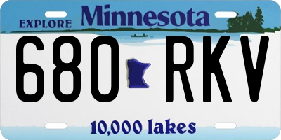 MN license plate 680RKV
