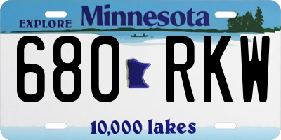 MN license plate 680RKW