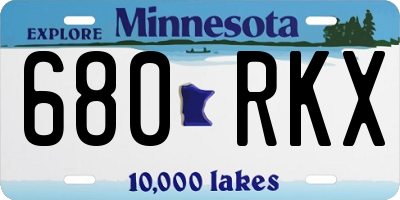 MN license plate 680RKX