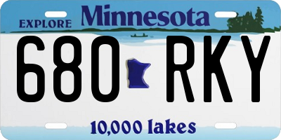 MN license plate 680RKY