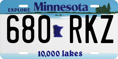 MN license plate 680RKZ