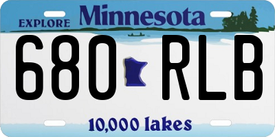 MN license plate 680RLB