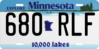 MN license plate 680RLF