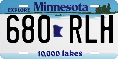 MN license plate 680RLH