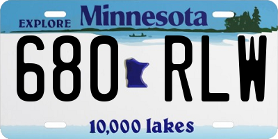 MN license plate 680RLW