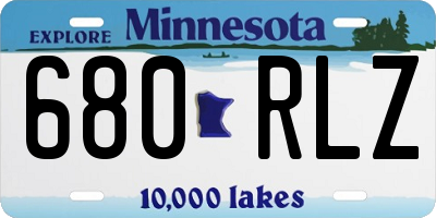 MN license plate 680RLZ