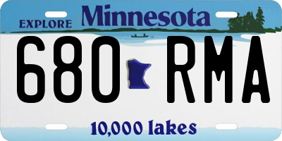 MN license plate 680RMA