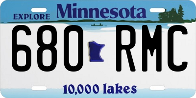 MN license plate 680RMC