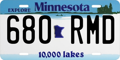 MN license plate 680RMD