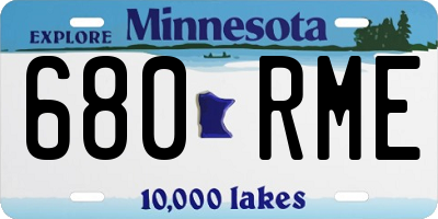 MN license plate 680RME