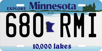 MN license plate 680RMI