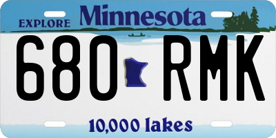MN license plate 680RMK