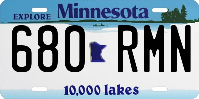 MN license plate 680RMN
