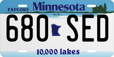 MN license plate 680SED