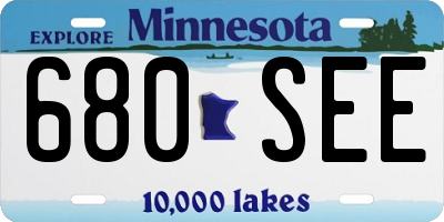 MN license plate 680SEE