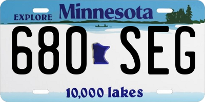 MN license plate 680SEG