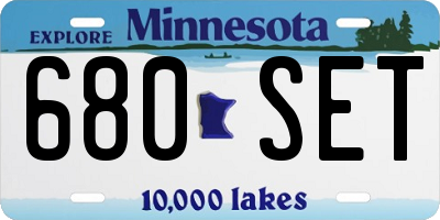 MN license plate 680SET