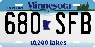 MN license plate 680SFB