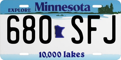 MN license plate 680SFJ