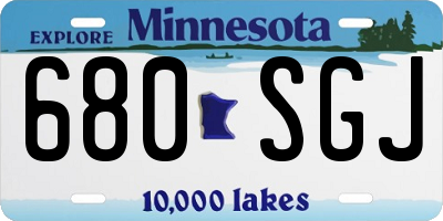 MN license plate 680SGJ