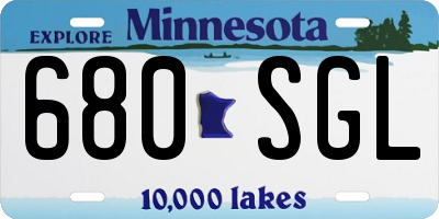 MN license plate 680SGL