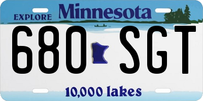 MN license plate 680SGT