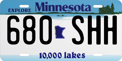 MN license plate 680SHH