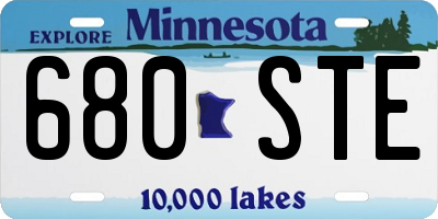 MN license plate 680STE