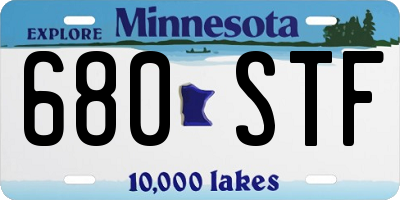 MN license plate 680STF