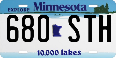 MN license plate 680STH
